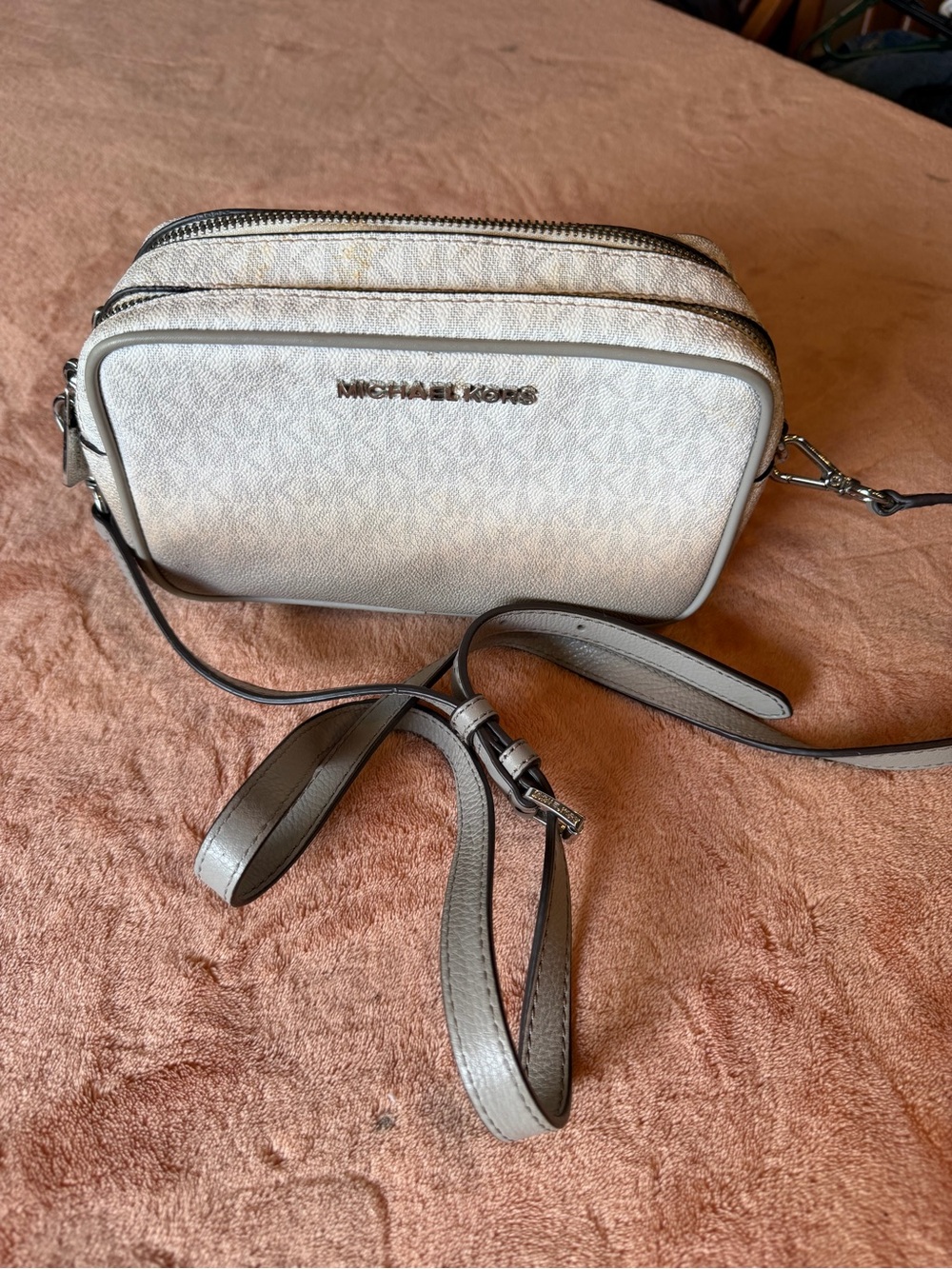 Michael Kors White Logo Crossbody Bag